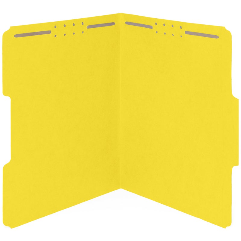 Blue Summit Supplies 50 Yellow Fastener File Folders - 1/3 Cut Reinforced Tab- Durable 2 Prongs Designed to Organize Standard Medical Files, Law Client Files, Office Reports - Letter Size, Yellow, 50 Pack - Image 1